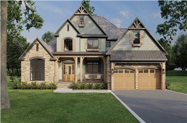 3-Bedroom, 2481 Sq Ft Country Craftsman Home Plan - 153-1706 - Main Exterior