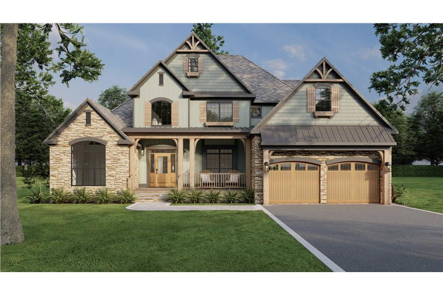 3-Bedroom, 2481 Sq Ft Country Craftsman Home Plan - 153-1706 - Main Exterior