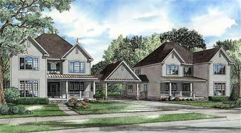 Front elevation of Country home (ThePlanCollection: House Plan #153-1713)