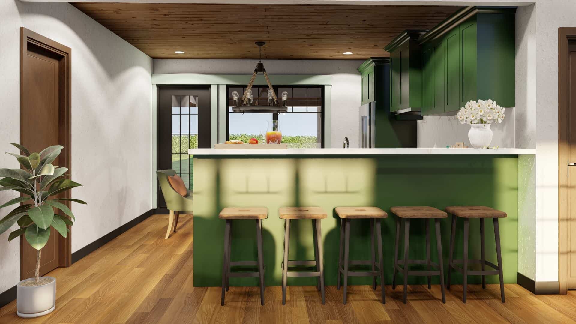 Kitchen: Breakfast Bar of this 3-Bedroom,1212 Sq Ft Plan -153-1718