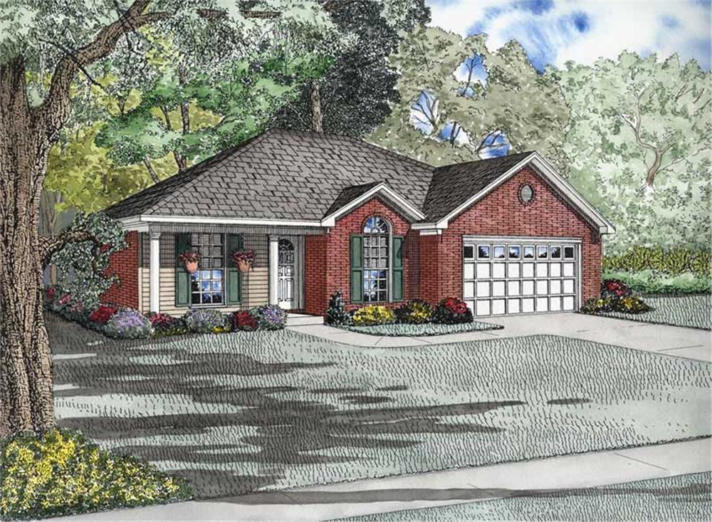 Front elevation of Small House Plans home (ThePlanCollection: House Plan #153-1721)