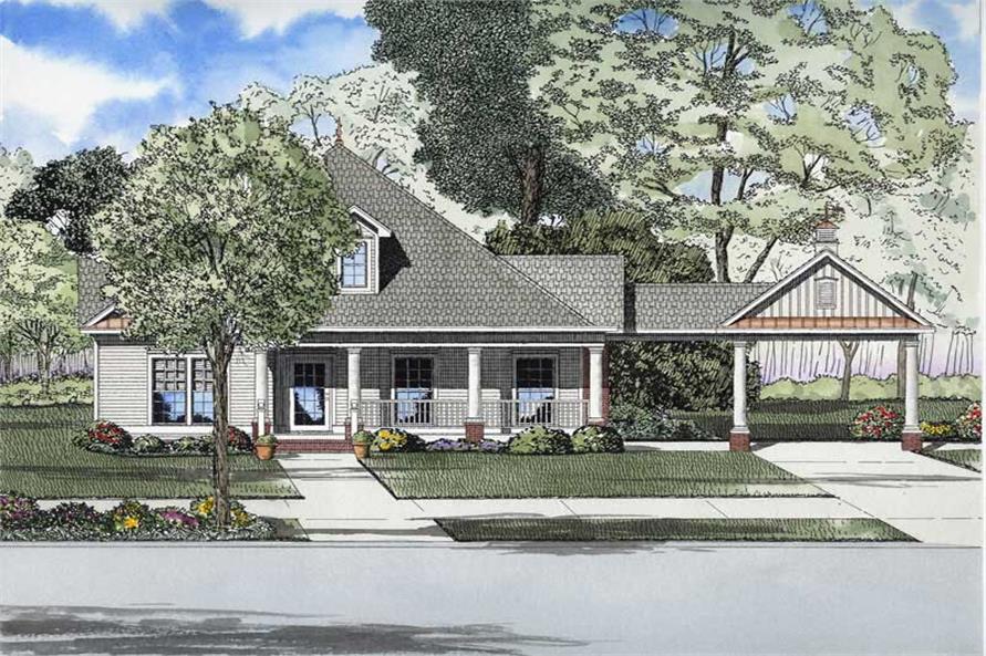 3-Bedroom, 1915 Sq Ft Colonial House Plan - 153-1733 - Front Exterior