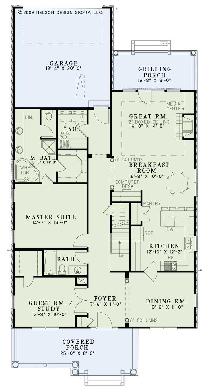 Floor Plan First Story of Country Plan #153-1737