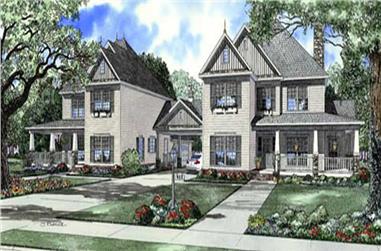 5-Bedroom, 2516 Sq Ft Multi-Unit House Plan - 153-1743 - Front Exterior