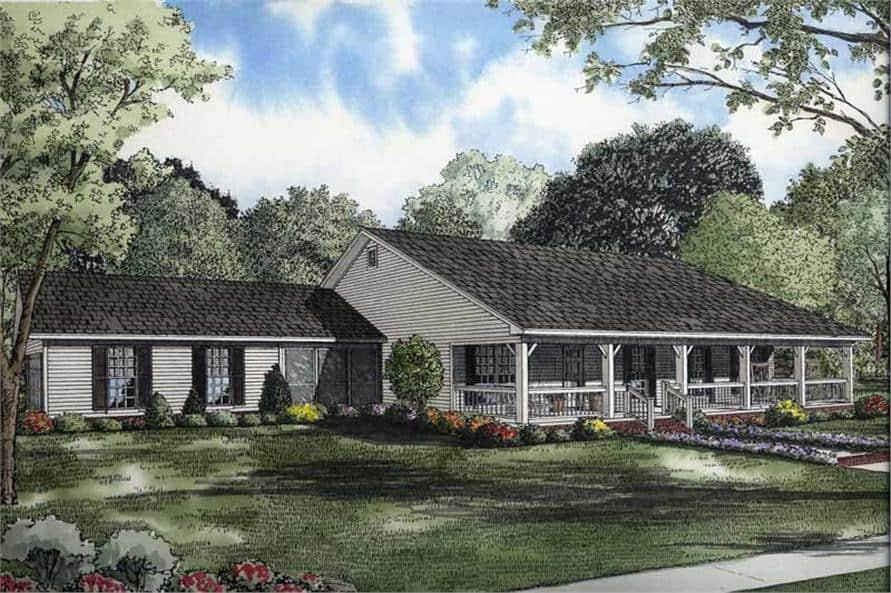 3-Bedroom, 1800 Sq Ft Country Ranch - Plan #153-1744