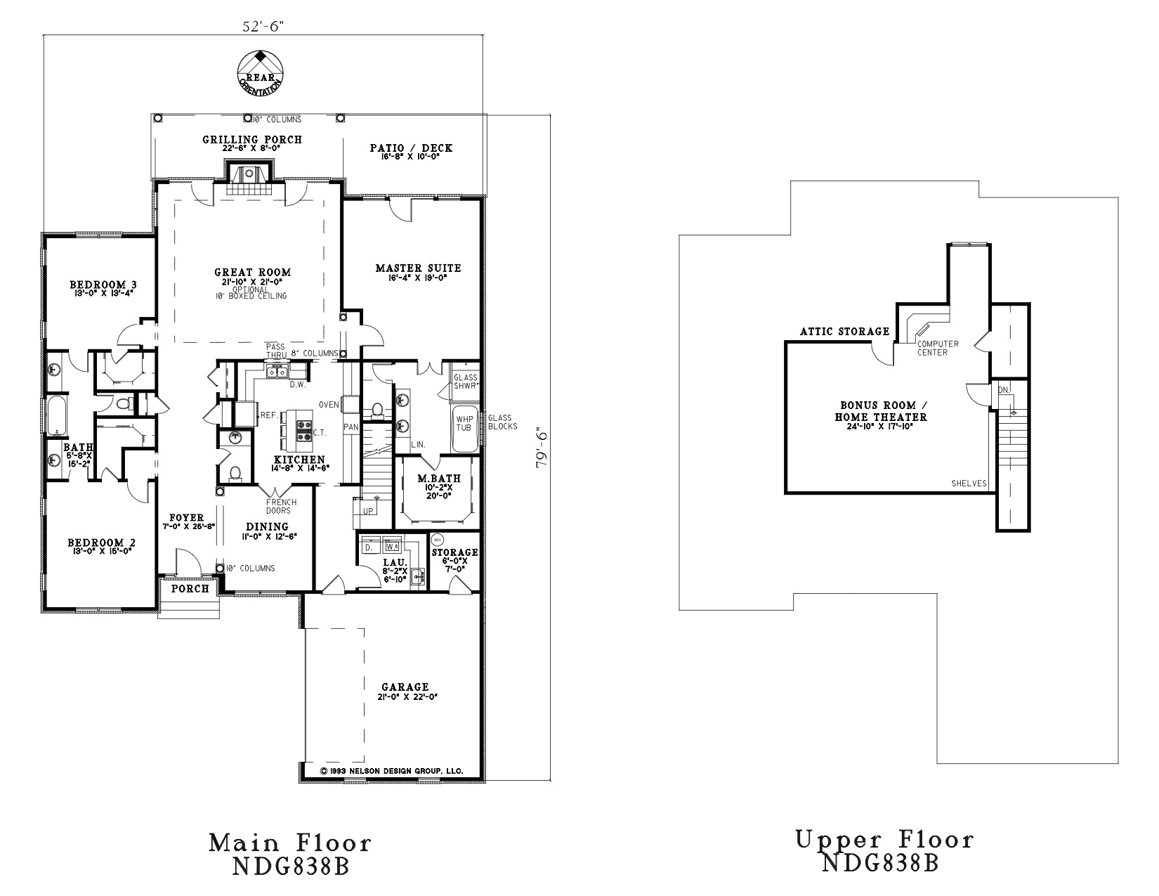 Traditional, European, Ranch House Plans - Home Design NDG-838B # 11490