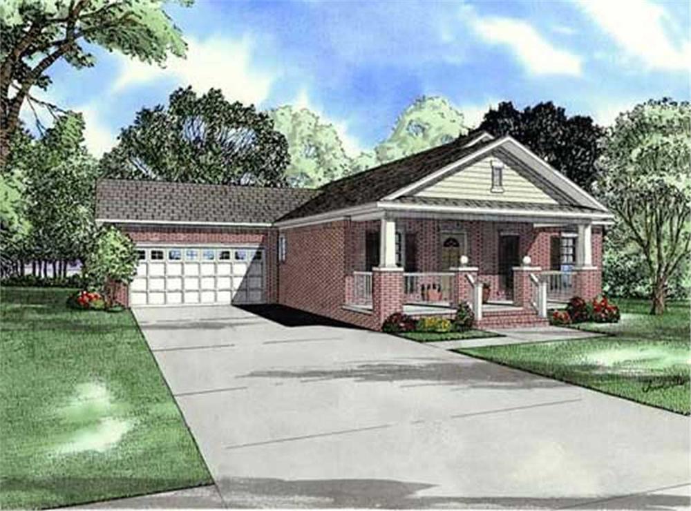 Front elevation of Country home (ThePlanCollection: House Plan #153-1764)