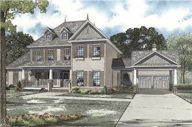4-Bedroom, 3970 Sq Ft Colonial House Plan - 153-1771 - Front Exterior