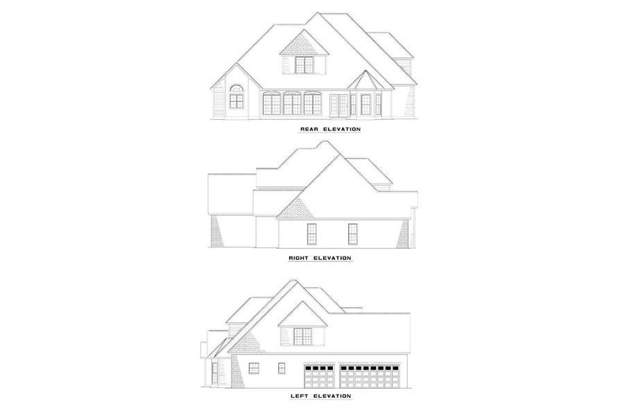 Home Plan Rear Elevation of this 4-Bedroom,2973 Sq Ft Plan -153-1774