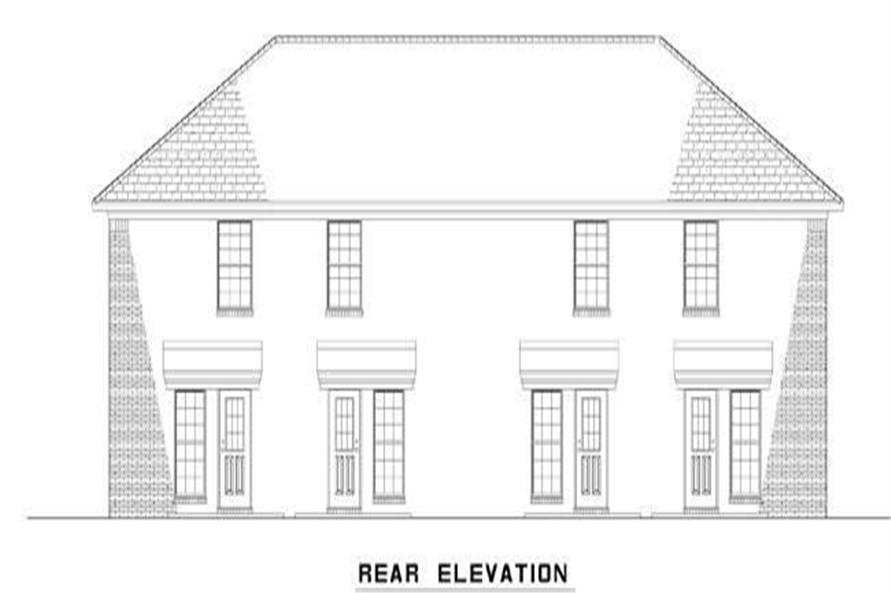 Home Plan Rear Elevation of this 2-Bedroom,829 Sq Ft Plan -153-1778