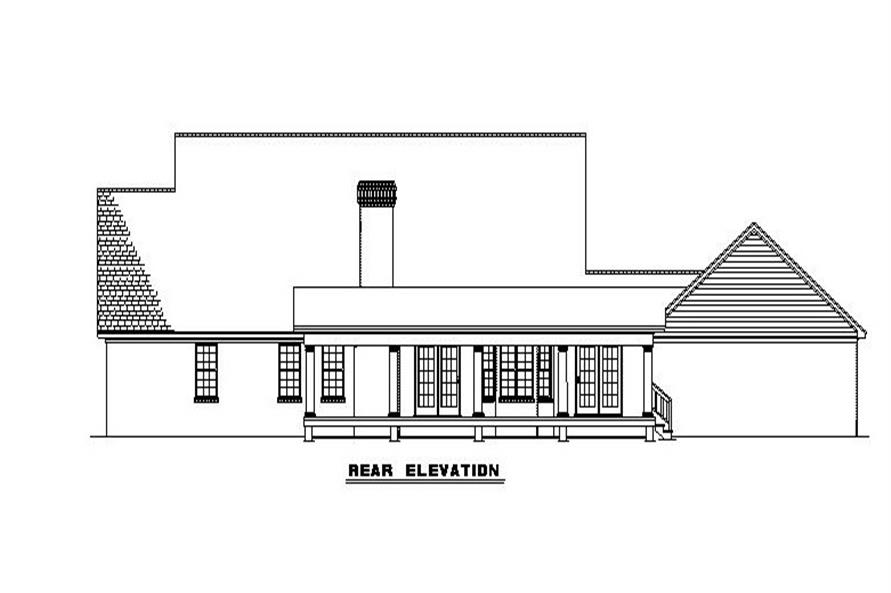 153-1779 house plan rear elevation