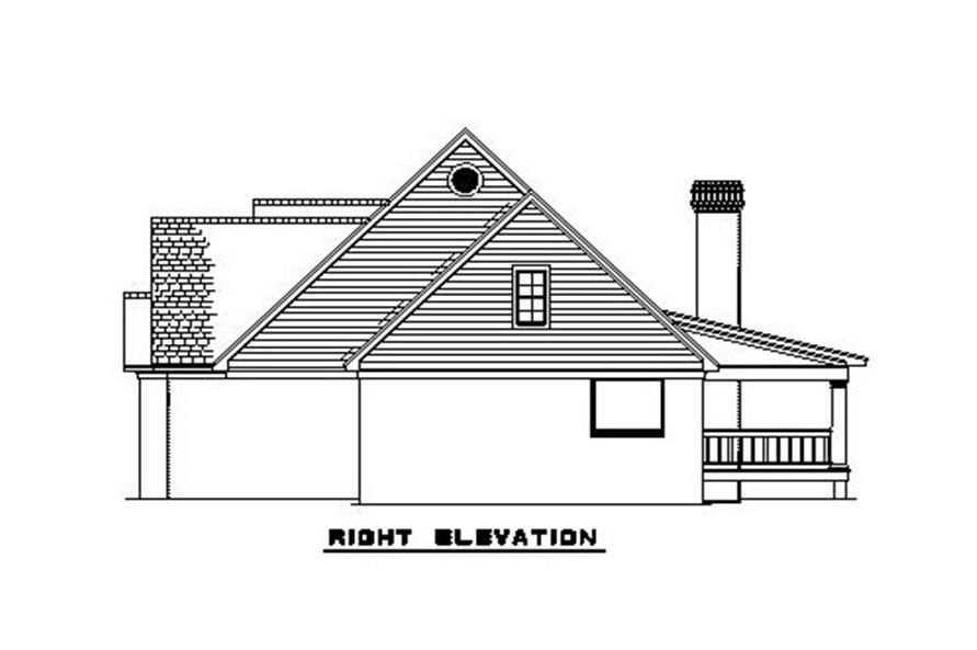 153-1779 house plan right elevation