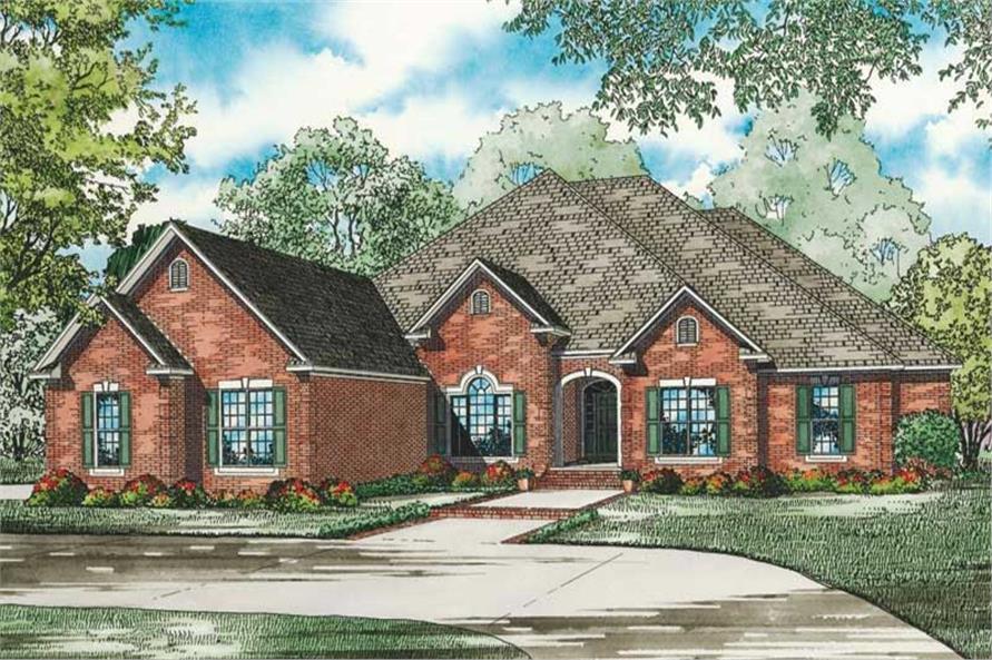 Front elevation of Contemporary home (ThePlanCollection: House Plan #153-1790)