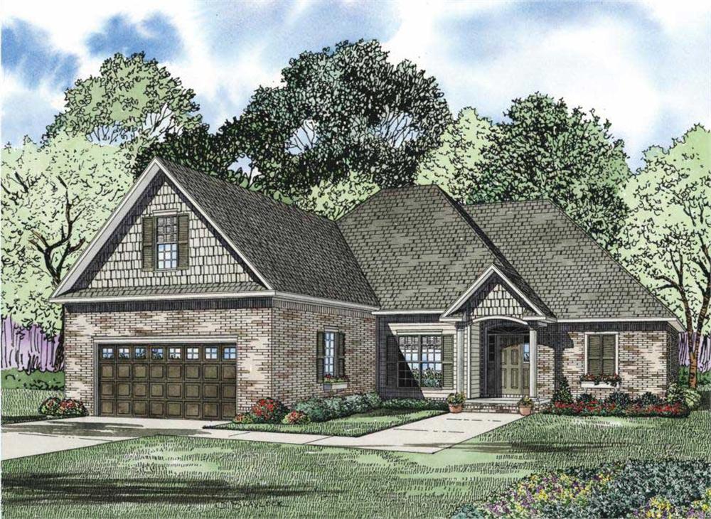 This is an artist's rendering of these Craftsman Houseplans.