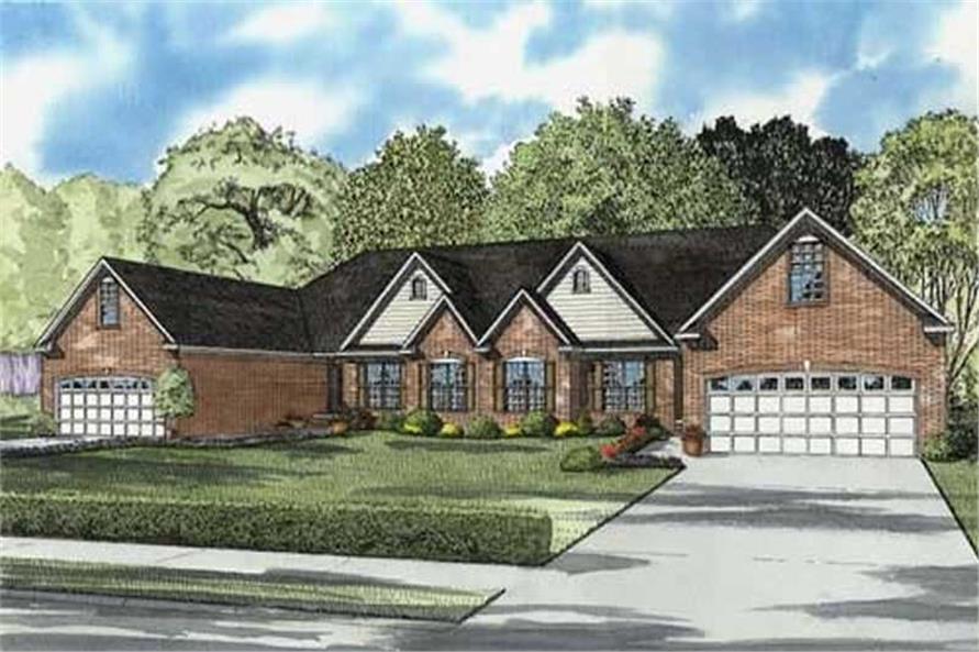 3-Bedroom, 2029 Sq Ft Multi-Unit House Plan - 153-1799 - Front Exterior