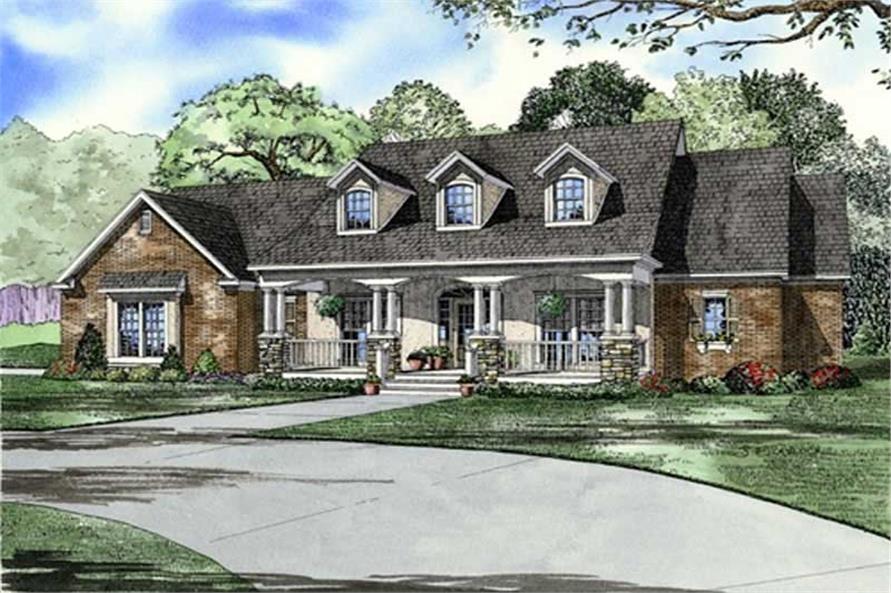 4-Bedroom, 2373 Sq Ft Southern House Plan - 153-1800 - Front Exterior