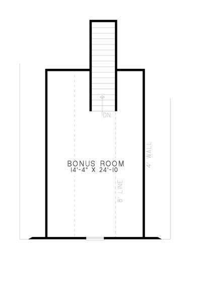 Floor Plan Second Story of Craftsman Plan #153-1803