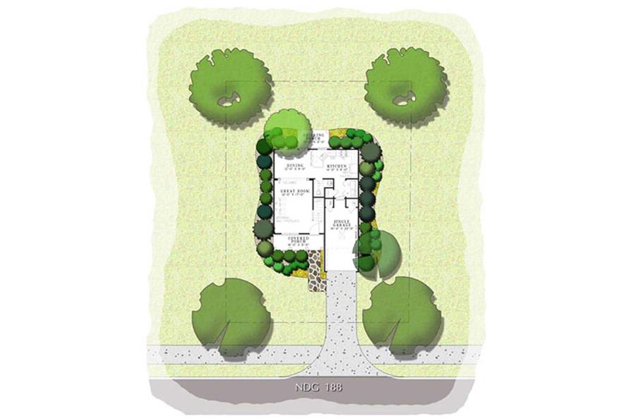 Aerial View of this 3-Bedroom, 1251 Sq Ft Plan - 153-1807