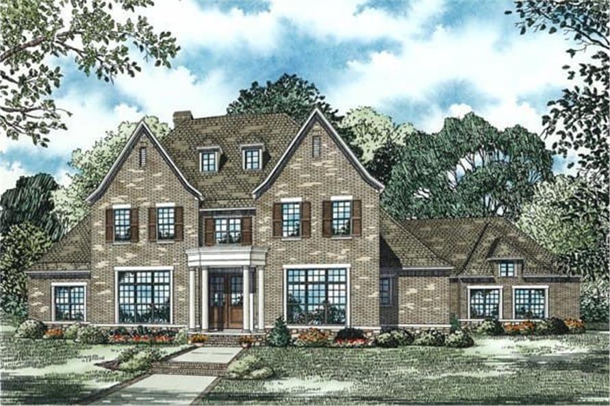 Front elevation of Luxury home (ThePlanCollection: House Plan #153-1817)