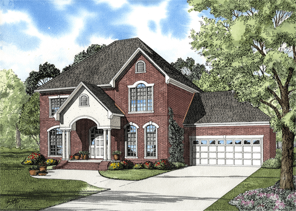 Front elevation of Traditional home (ThePlanCollection: House Plan #153-1819)
