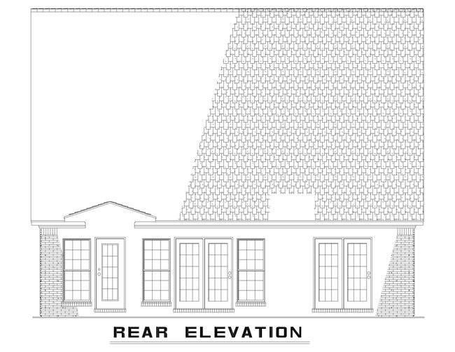 Home Plan Rear Elevation of this 3-Bedroom,2135 Sq Ft Plan -153-1825
