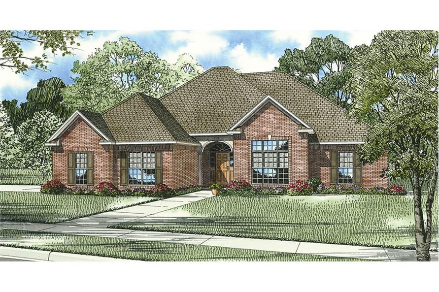 Front elevation of Ranch home (ThePlanCollection: House Plan #153-1826)