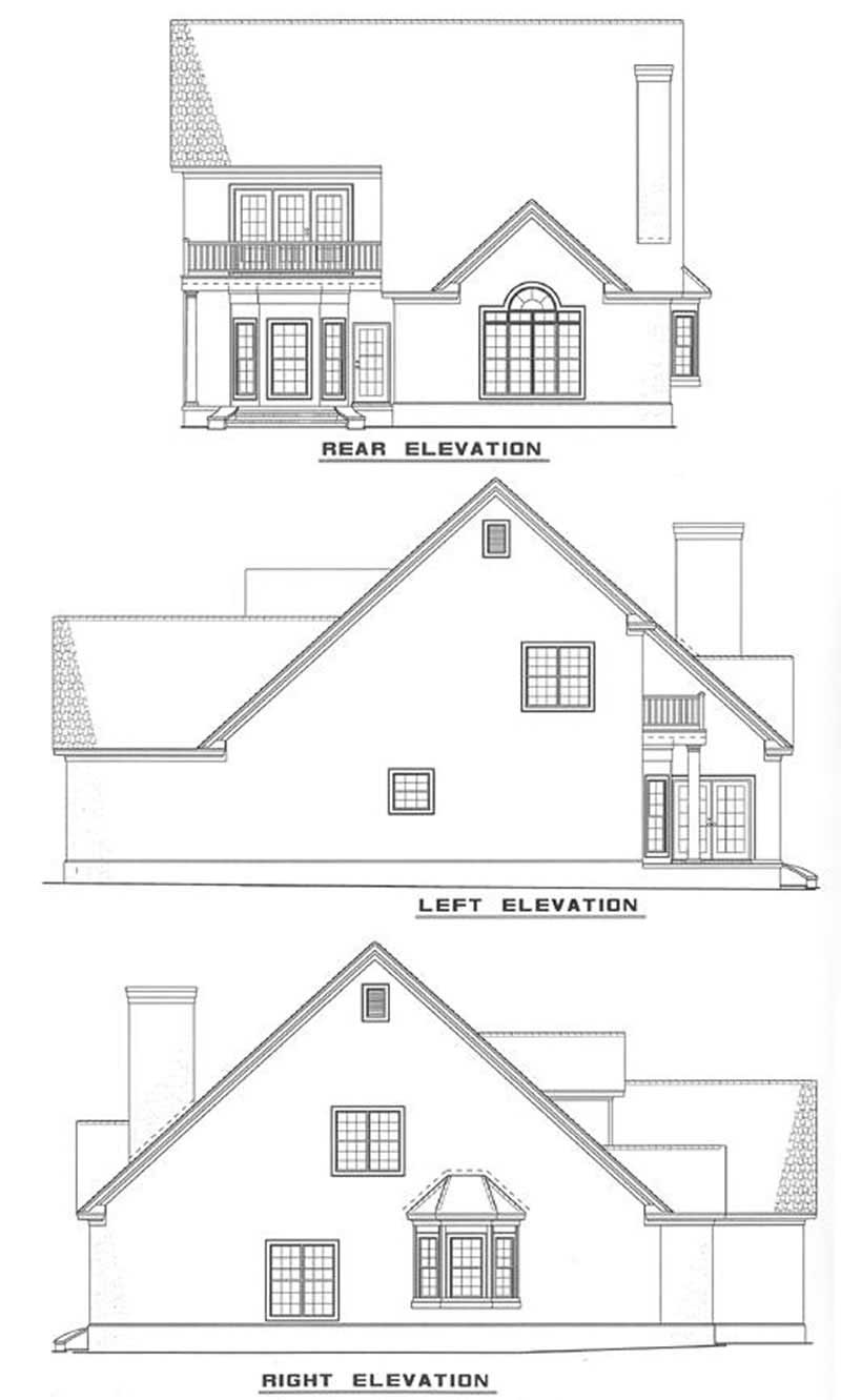 Home Plan Rear Elevation of this 3-Bedroom,2287 Sq Ft Plan -153-1829