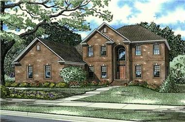 5-Bedroom, 3643 Sq Ft Colonial Home Plan - 153-1830 - Main Exterior