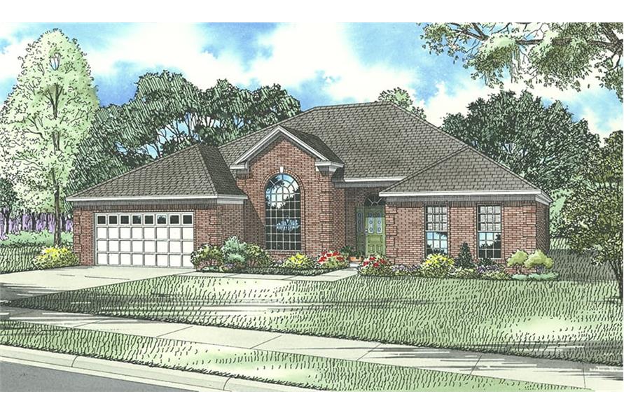 Front elevation of Ranch home (ThePlanCollection: House Plan #153-1833)