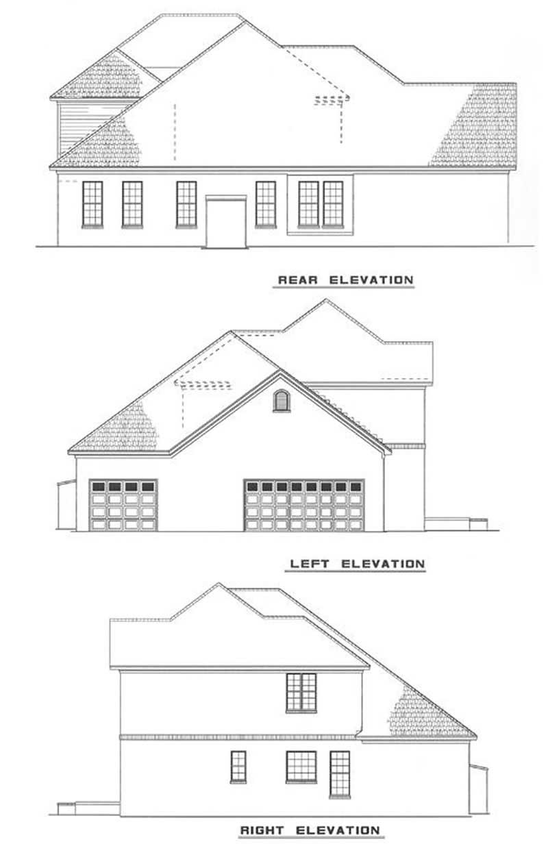 Home Plan Rear Elevation of this 4-Bedroom,2802 Sq Ft Plan -153-1840