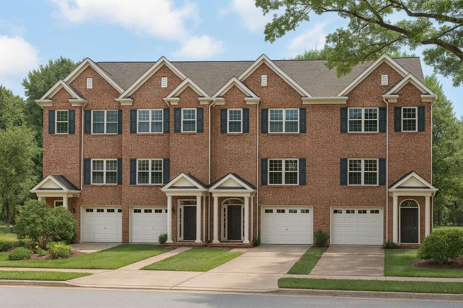 Front elevation of Duplex/Multi-Unit home (ThePlanCollection: House Plan #153-1843)