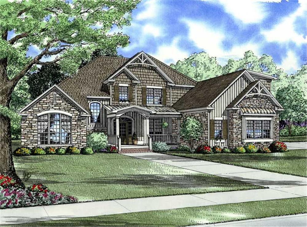 Front elevation of Country home (ThePlanCollection: House Plan #153-1849)
