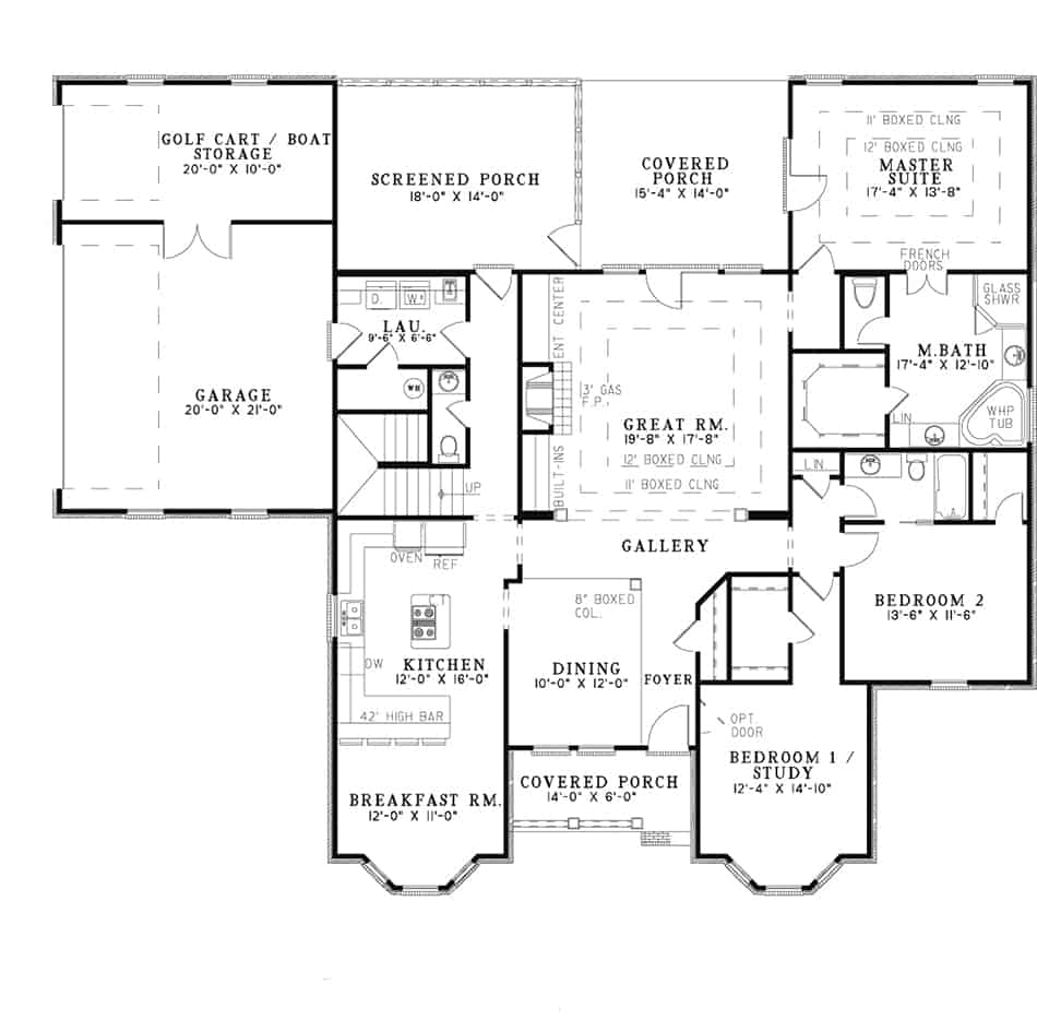 Main Level of Traditional Plan #153-1850