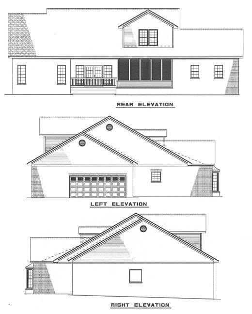 Home Plan Rear Elevation of this 3-Bedroom,2636 Sq Ft Plan -153-1850
