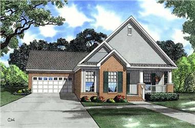 3-Bedroom, 1262 Sq Ft Country Home Plan - 153-1852 - Main Exterior