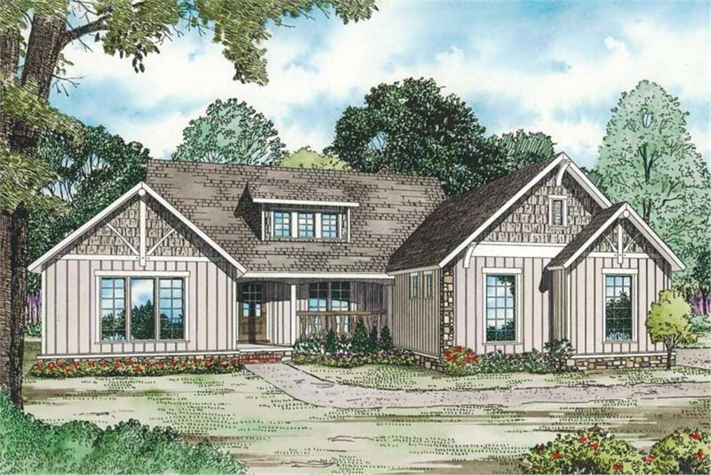 Front elevation of Country home (ThePlanCollection: House Plan #153-1855)