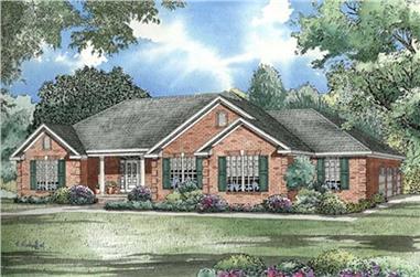 3-Bedroom, 2096 Sq Ft Southern House Plan - 153-1860 - Front Exterior