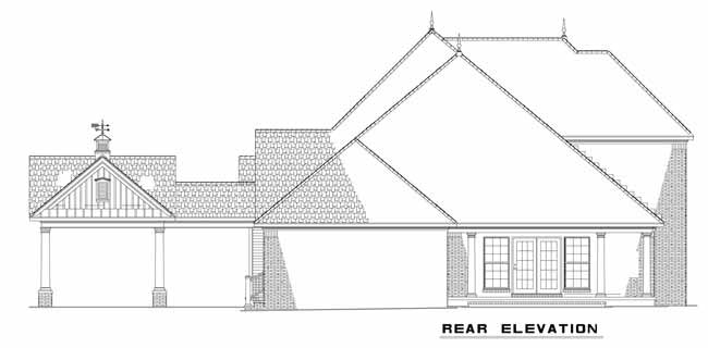 Home Plan Rear Elevation of this 4-Bedroom,2710 Sq Ft Plan -153-1861