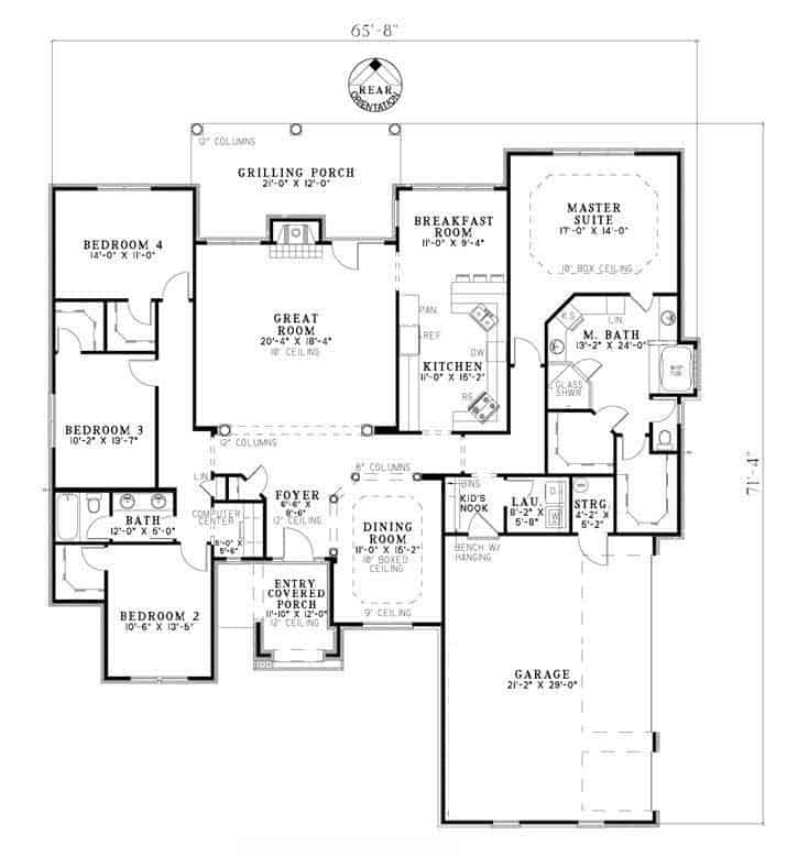 Main Level of ---Primary Style--- Plan #153-1864