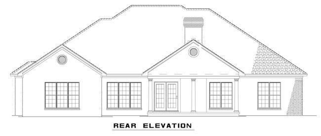 Home Plan Rear Elevation of this 4-Bedroom,2545 Sq Ft Plan -153-1864