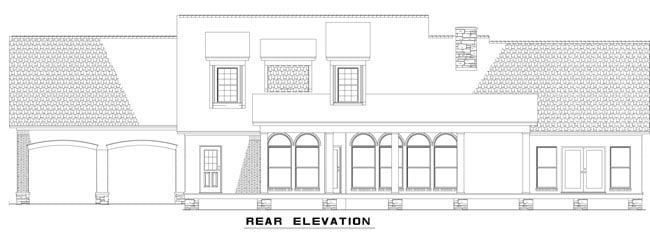 Home Plan Rear Elevation of this 3-Bedroom,2703 Sq Ft Plan -153-1865