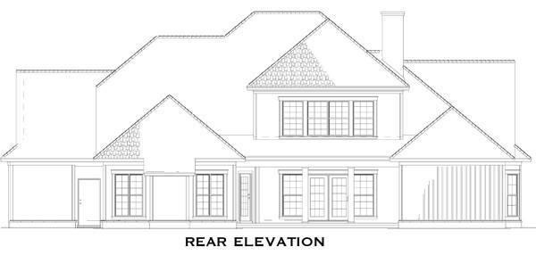 Home Plan Rear Elevation of this 4-Bedroom,3425 Sq Ft Plan -153-1876