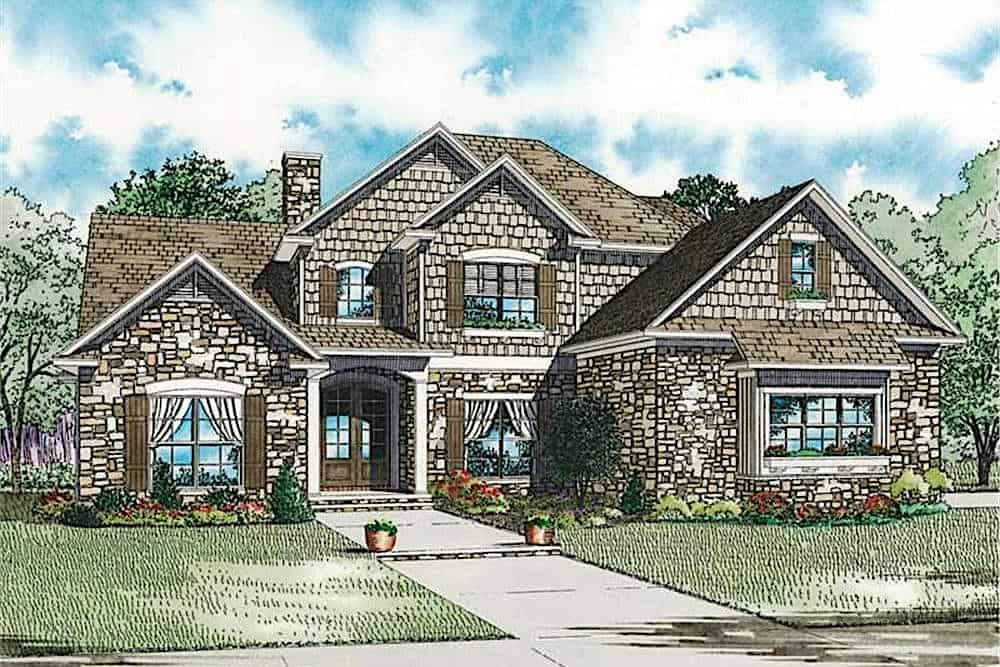Colonial home (ThePlanCollection: Plan #153-1876)