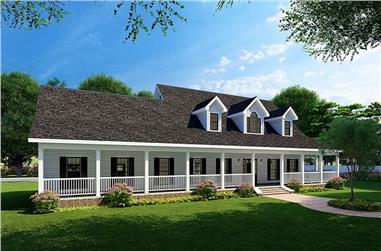 3-Bedroom, 2851 Sq Ft Country Home Plan - 153-1877 - Main Exterior