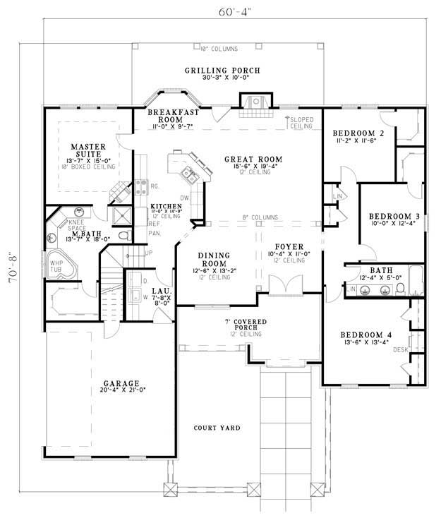 Floor Plan First Story of Contemporary Plan #153-1881