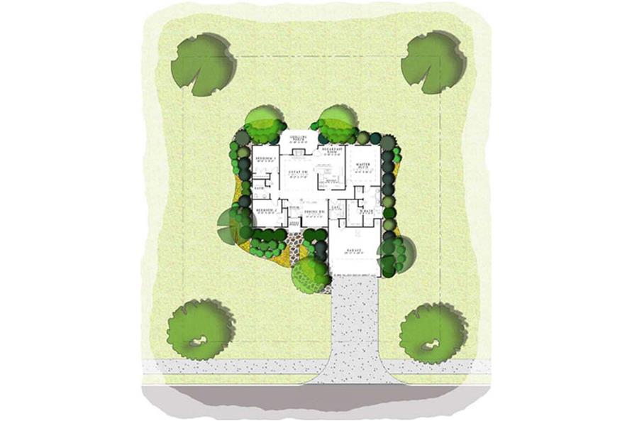 Aerial View of this 3-Bedroom, 1636 Sq Ft Plan - 153-1919