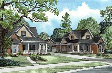 3-Bedroom, 1933 Sq Ft Multi-Unit House Plan - 153-1928 - Front Exterior