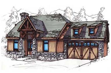 3-Bedroom, 1282 Sq Ft Arts and Crafts Home Plan - 153-1929 - Main Exterior
