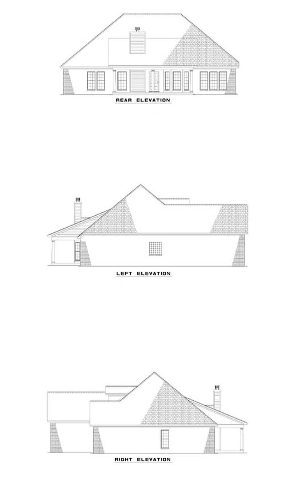 Home Plan Rear Elevation of this 4-Bedroom,1965 Sq Ft Plan -153-1936