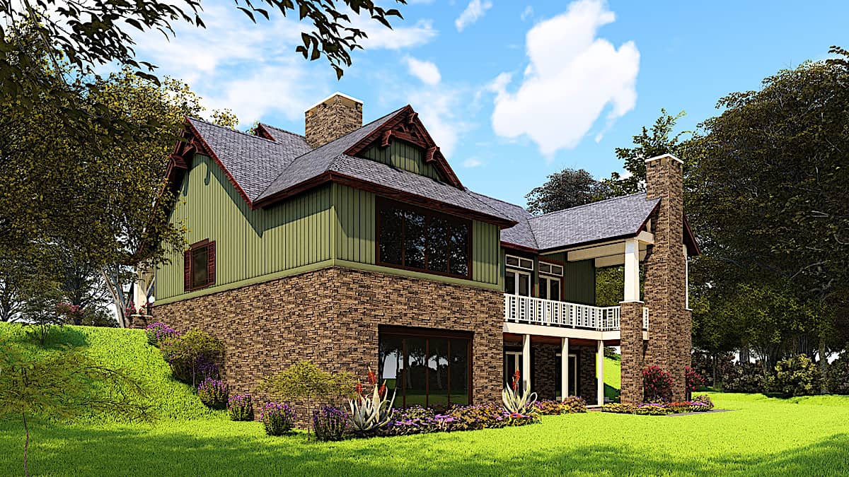 Rear View of this 4-Bedroom, 3574 Sq Ft Plan - 153-1941